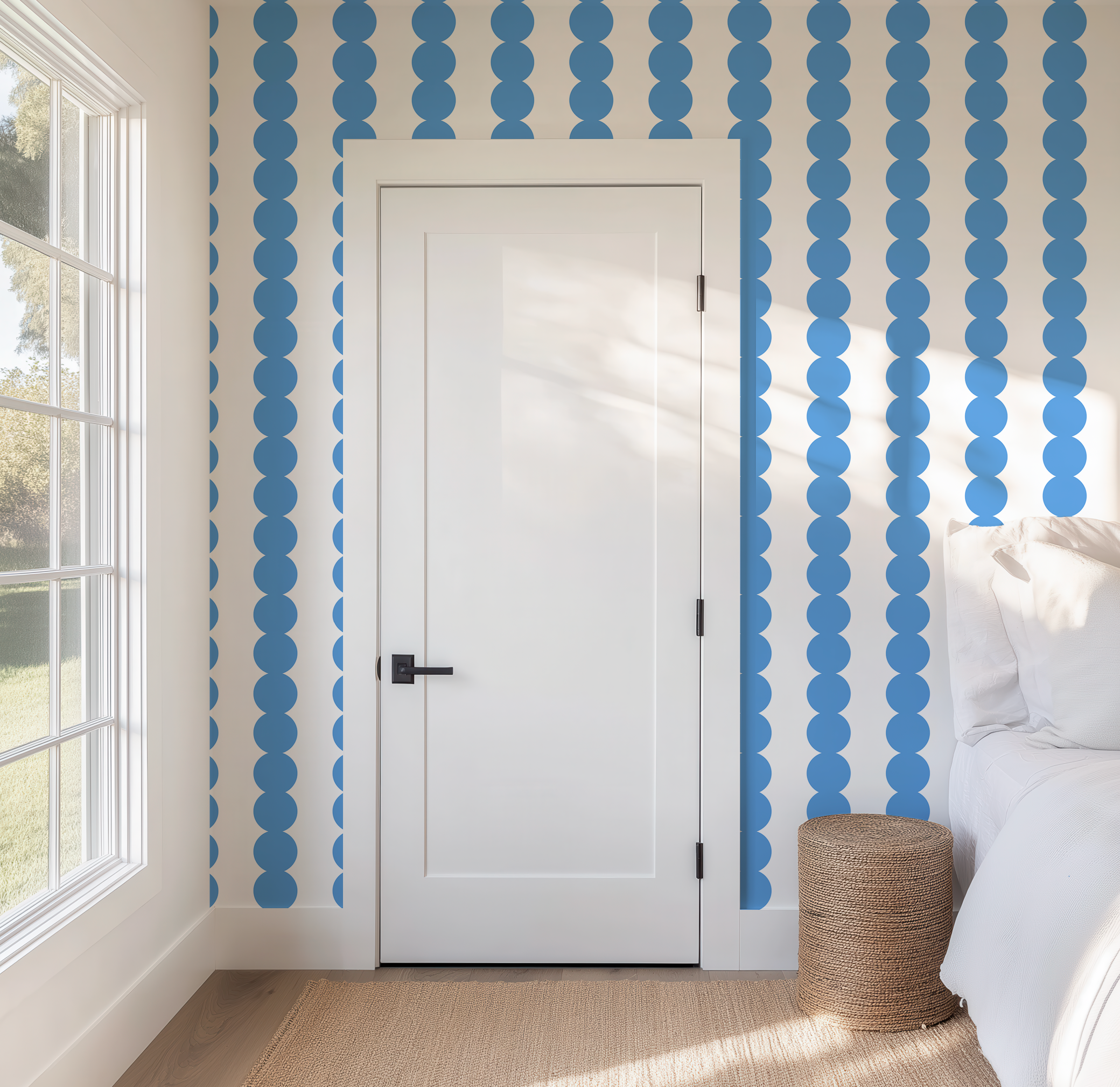 Scallop Stripe Blue Wallpaper by RebelMod