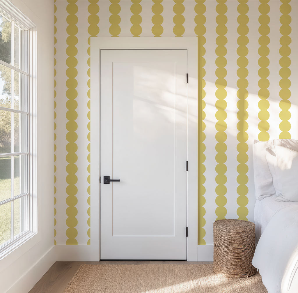 Scallop Stripe Yellow Wallpaper - Image 10 by RebelMod