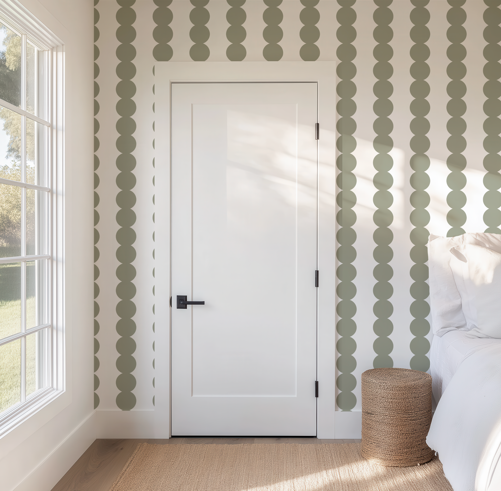 Scallop Stripe Taupe Wallpaper