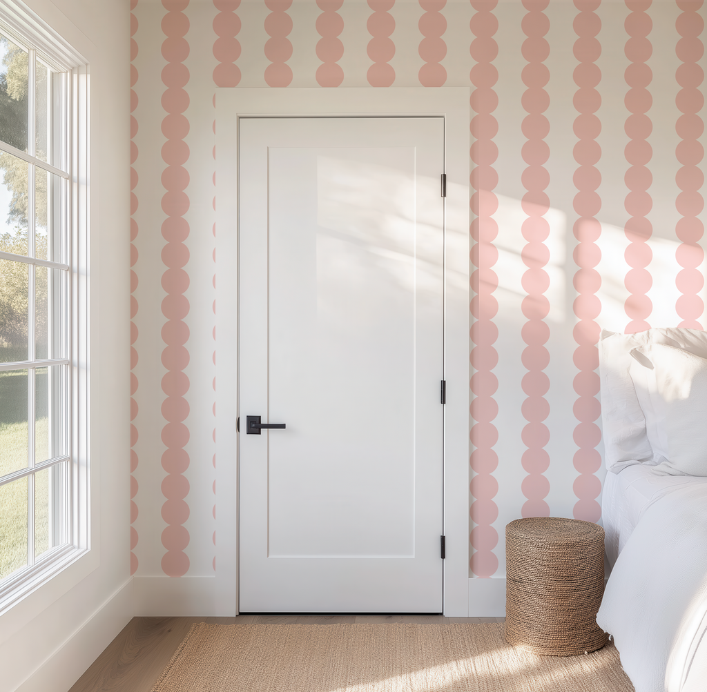 Scallop Stripe Pink Wallpaper - Image 3 by RebelMod