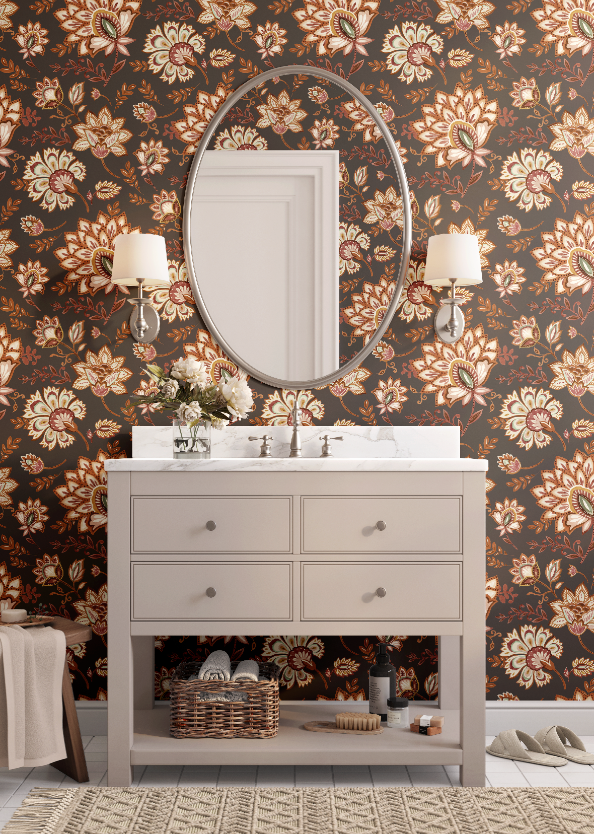Bohemian Whimsy Floral - Cocoa Wallpaper - Image 5 by RebelMod