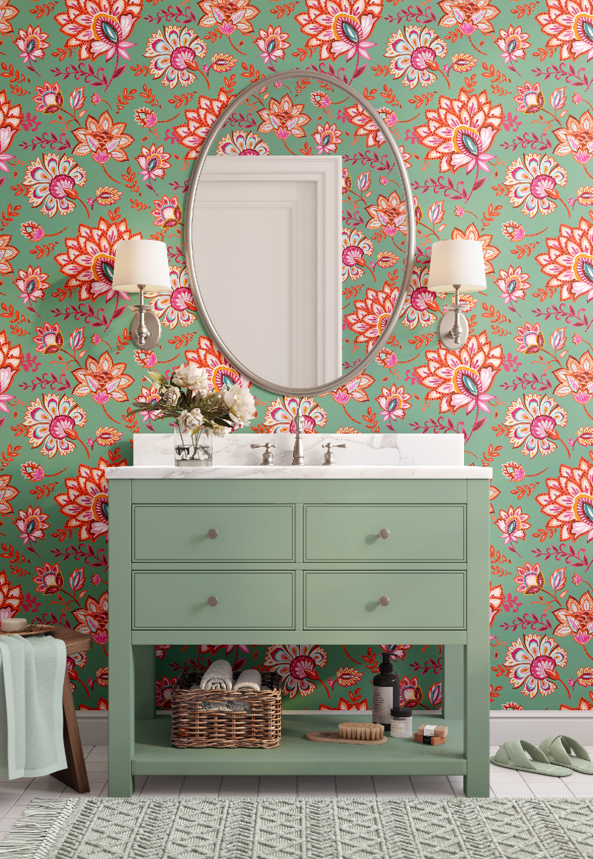 Bohemian Whimsy Floral - Meadow Wallpaper by RebelMod