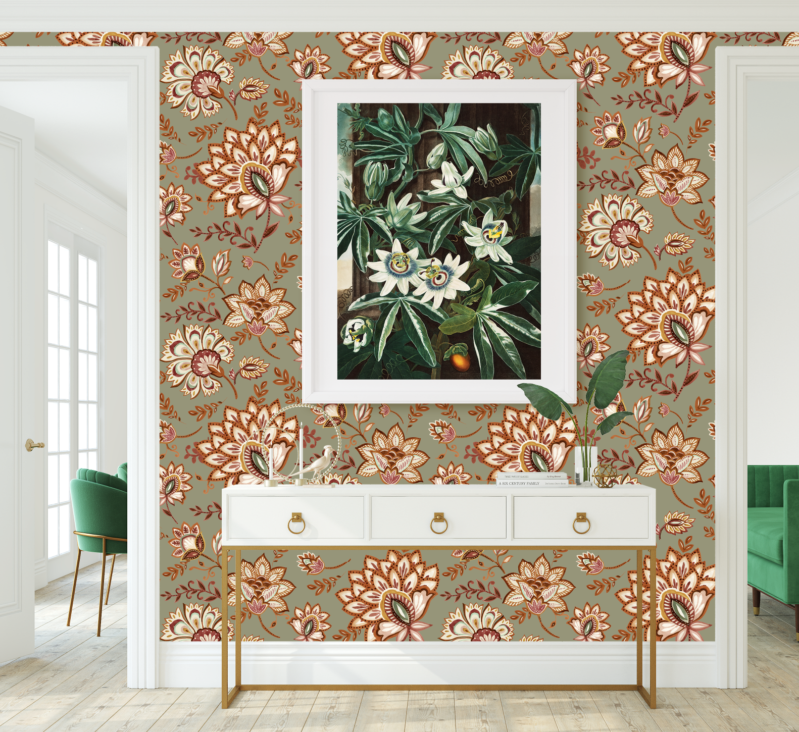 Bohemian Whimsy Floral - Muted Olive Wallpaper - Image 7 by RebelMod