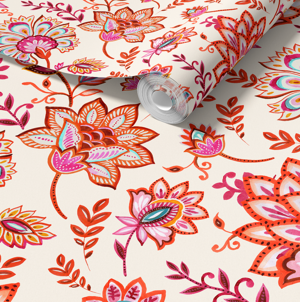Bohemian Whimsy Floral - Linen Wallpaper - Image 2 by RebelMod