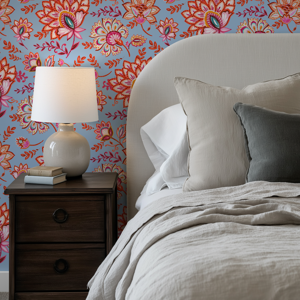 Bohemian Whimsy Floral - Sky Wallpaper - Image 7 by RebelMod