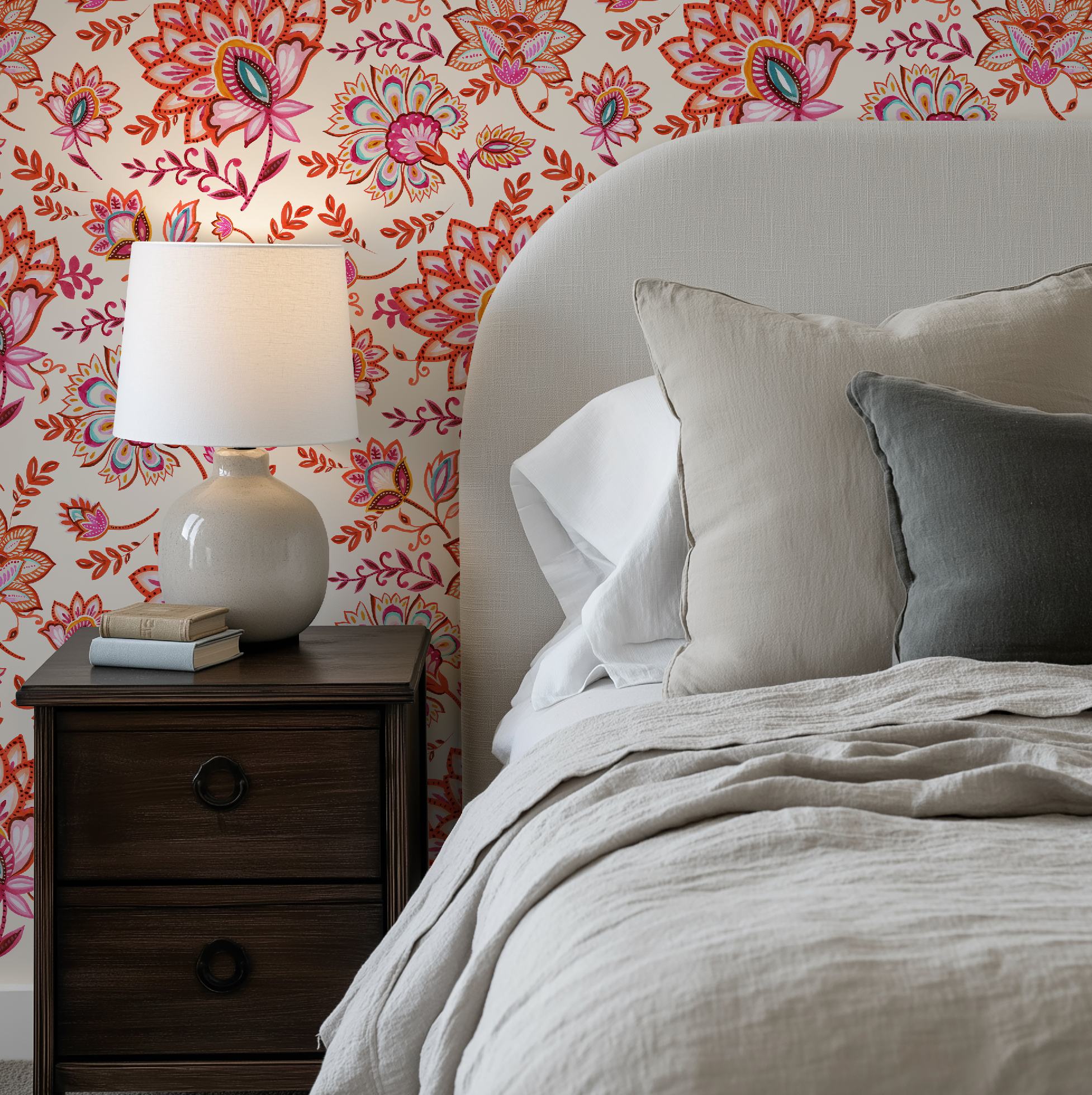 Bohemian Whimsy Floral - Linen Wallpaper - Image 7 by RebelMod