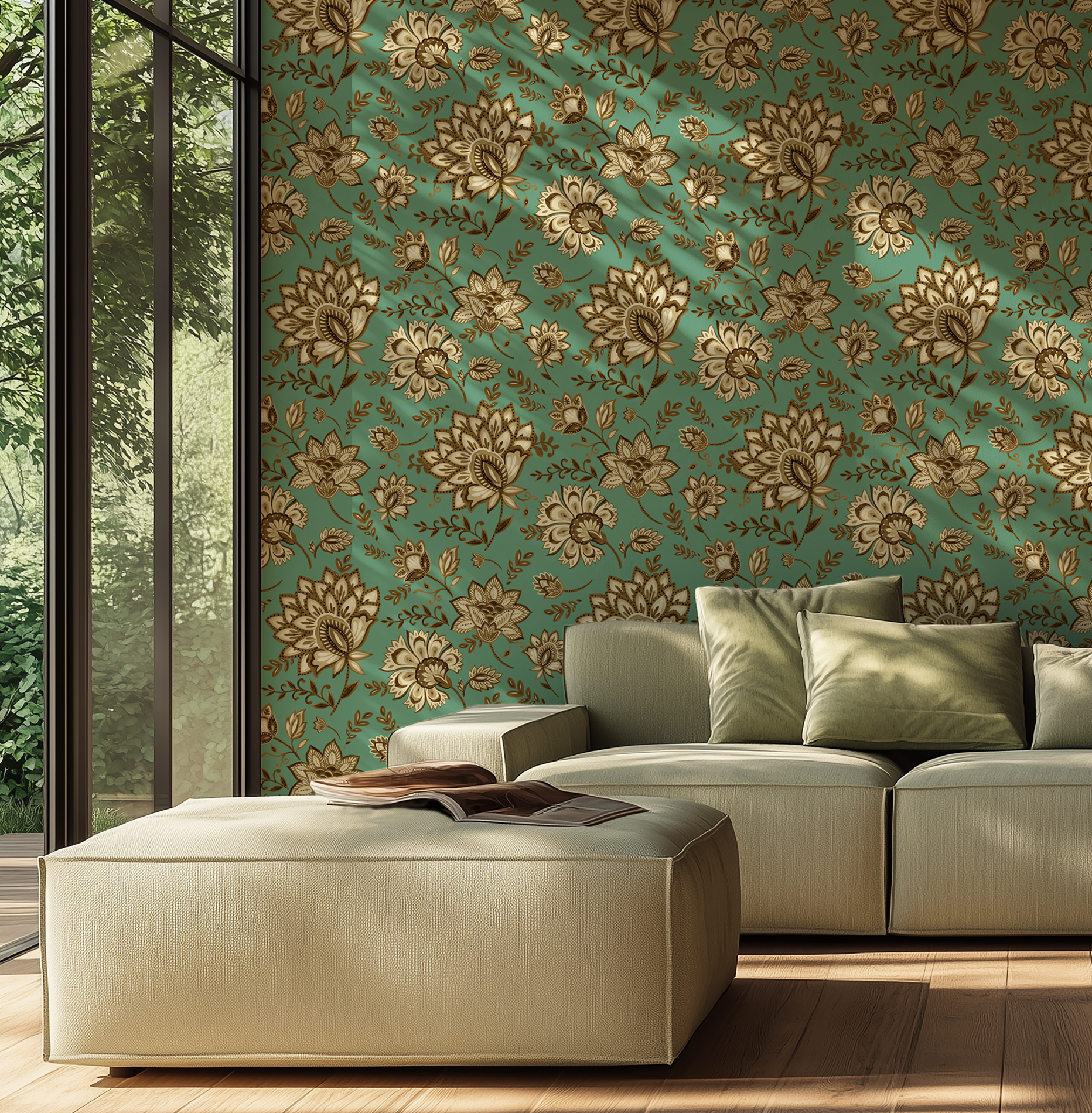 Bohemian Whimsy Floral - Sepia Wallpaper