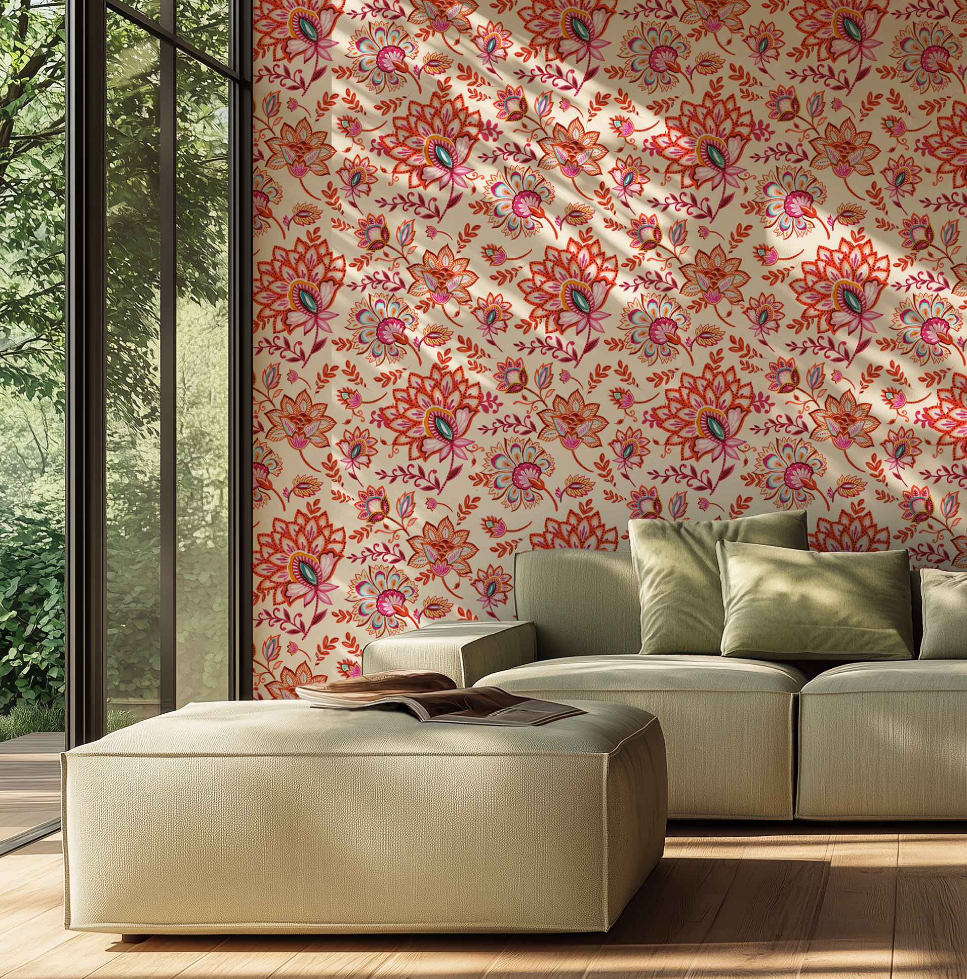 Bohemian Whimsy Floral - Linen Wallpaper - Image 8 by RebelMod