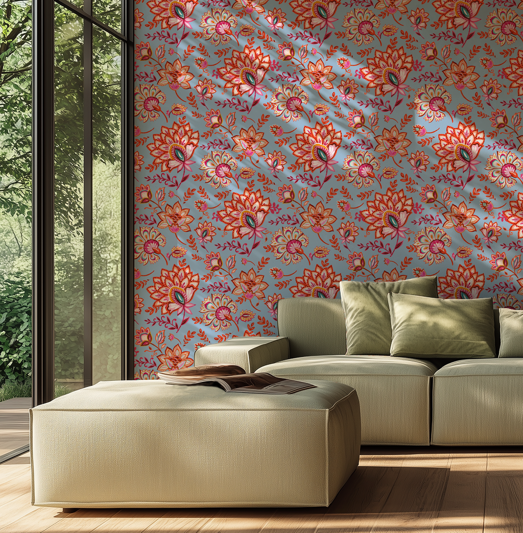 Bohemian Whimsy Floral - Sky Wallpaper - Image 8 by RebelMod