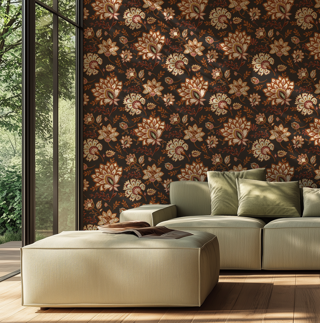Bohemian Whimsy Floral - Cocoa Wallpaper - Image 9 by RebelMod