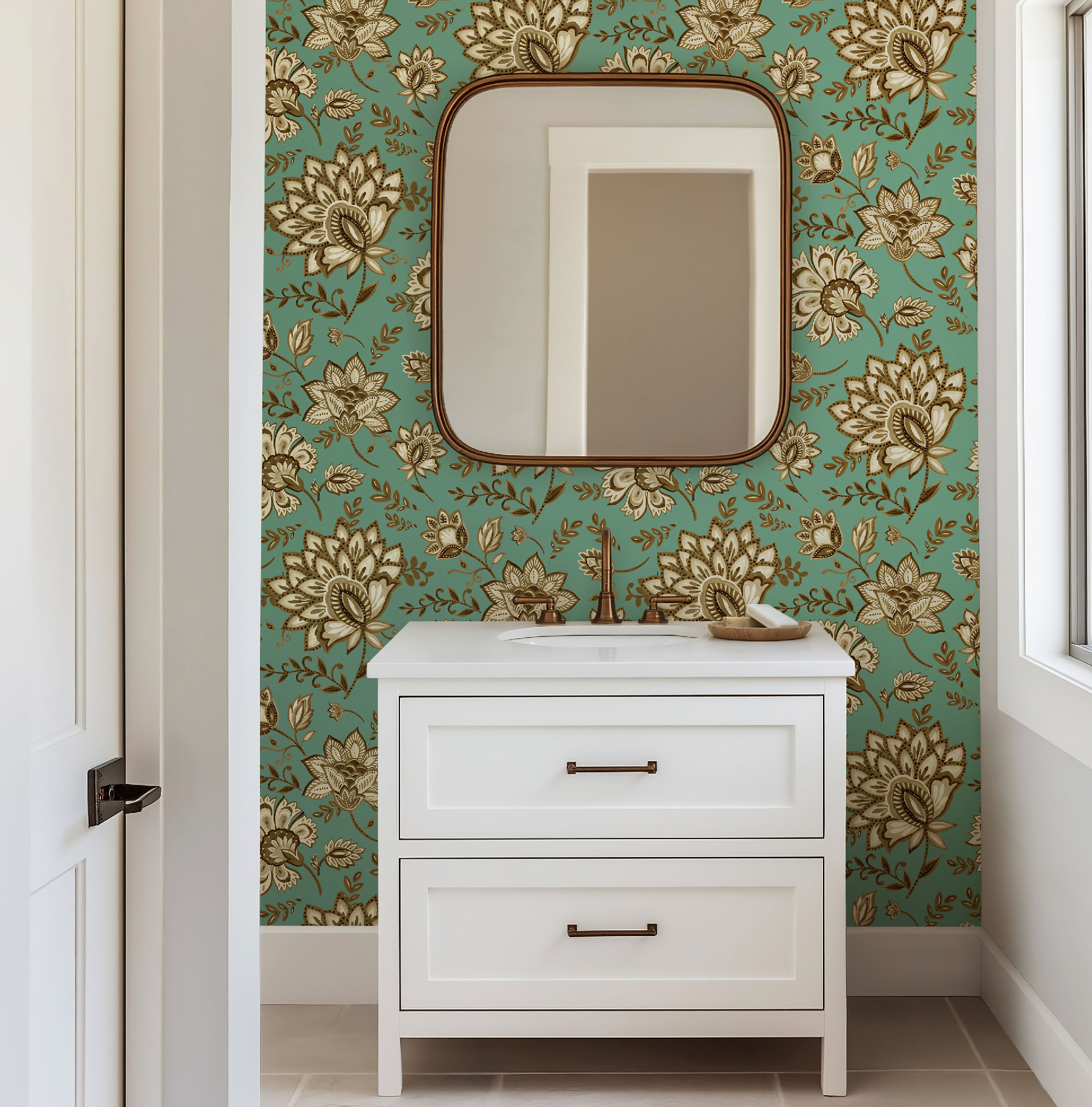 Bohemian Whimsy Floral - Sepia Wallpaper - Image 4 by RebelMod