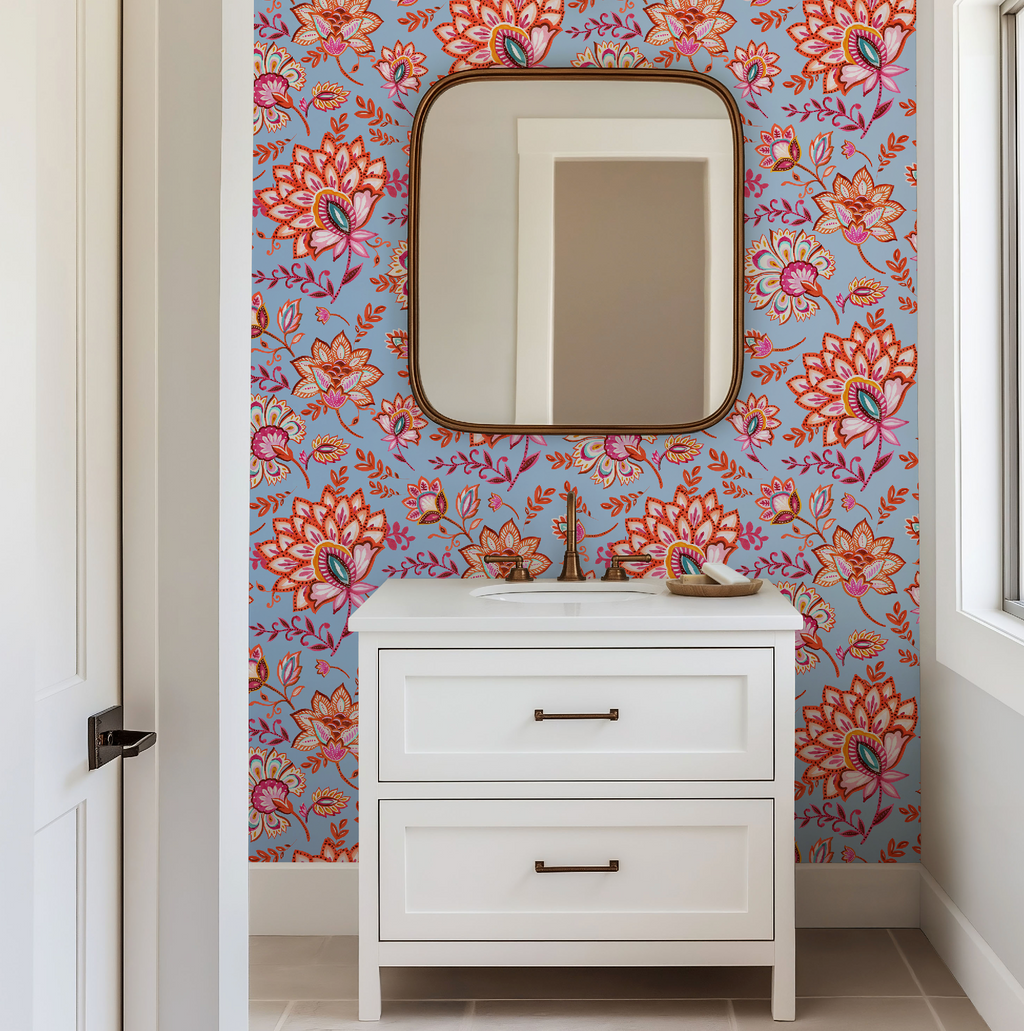 Bohemian Whimsy Floral - Sky Wallpaper - Image 10 by RebelMod
