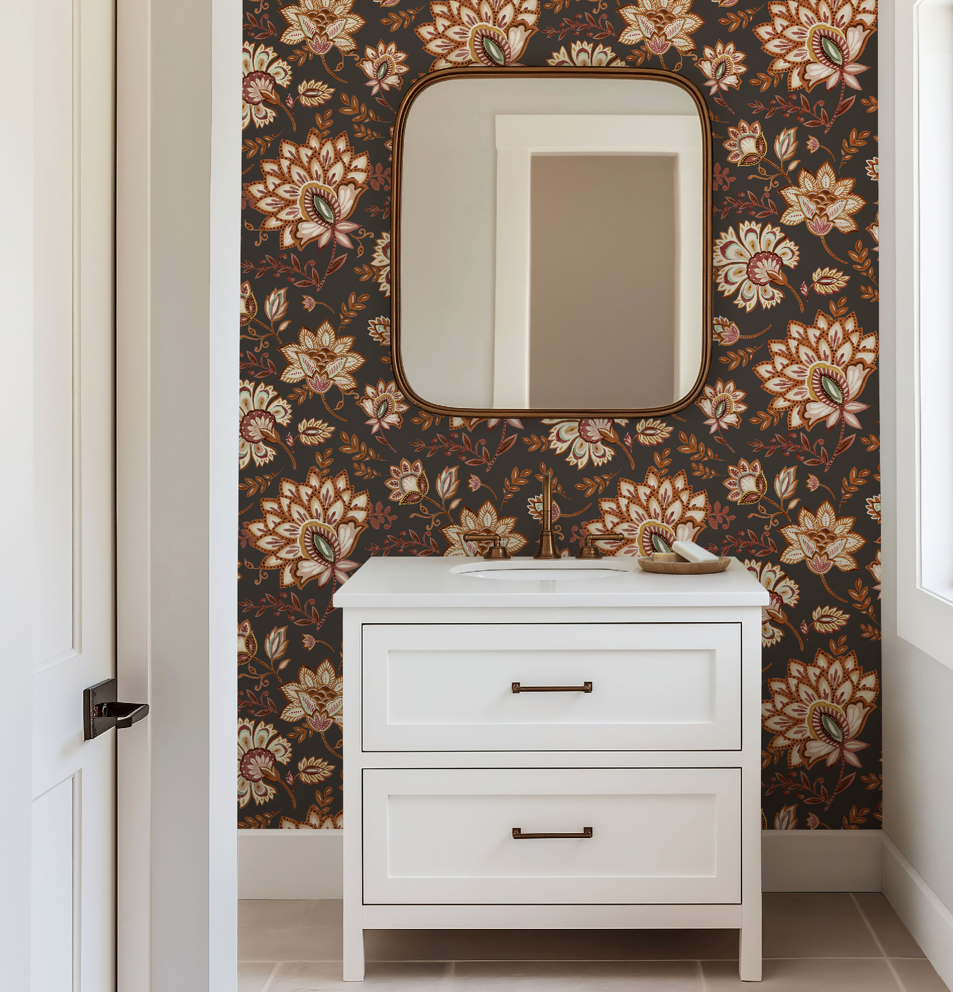 Bohemian Whimsy Floral - Cocoa Wallpaper - Image 2 by RebelMod