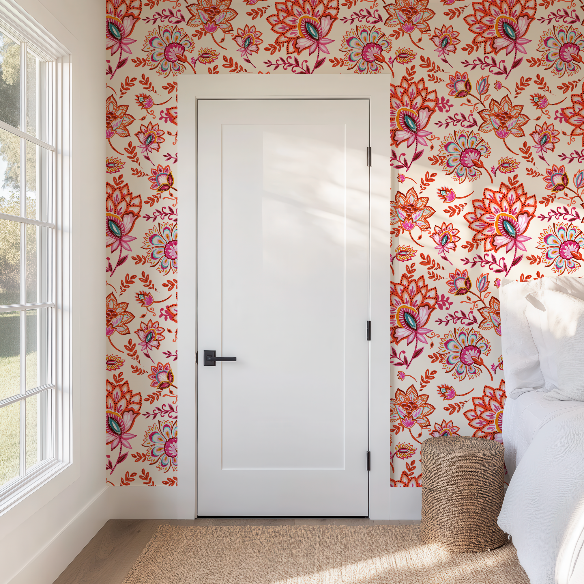 Bohemian Whimsy Floral - Linen Wallpaper