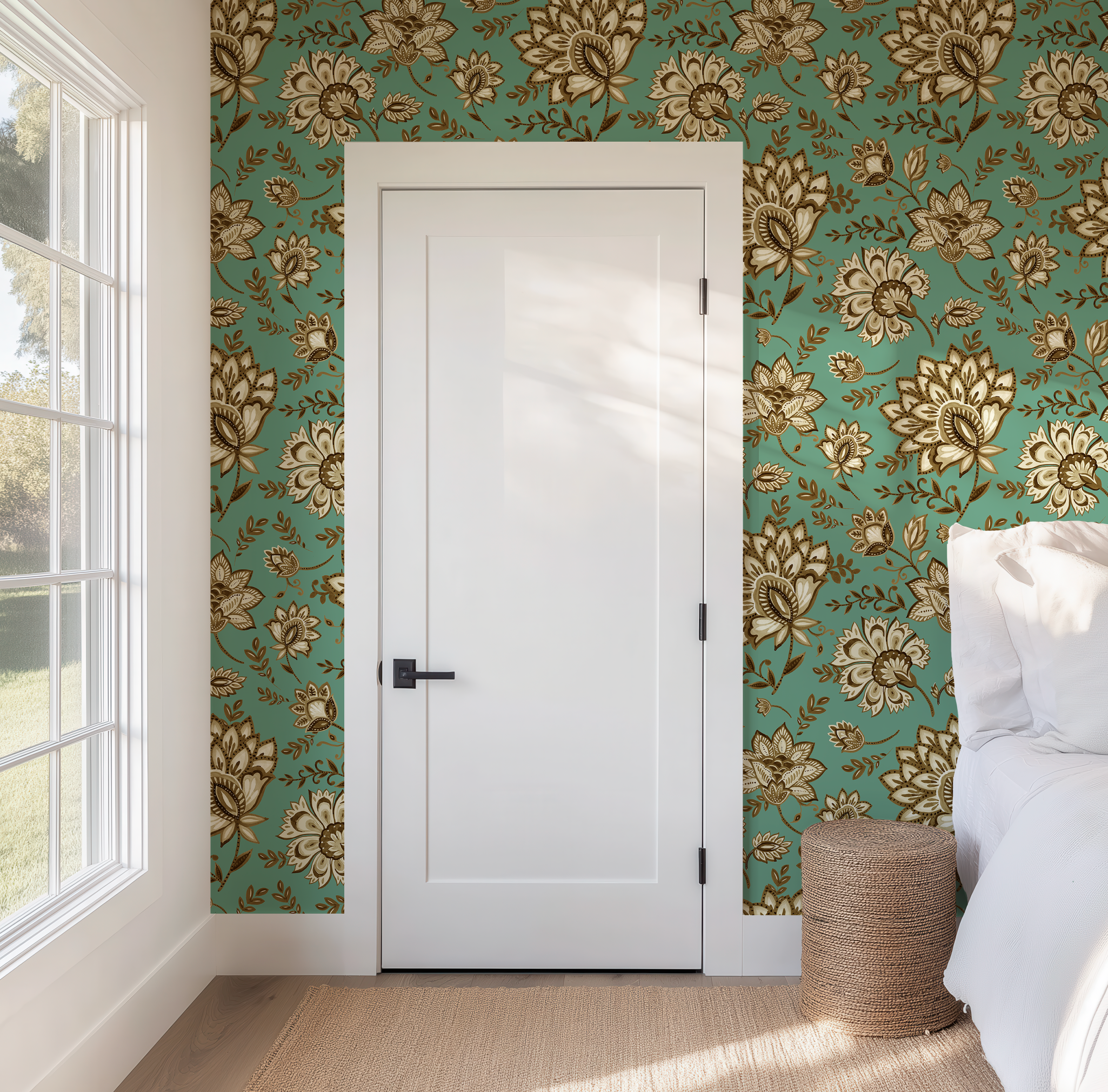 Bohemian Whimsy Floral - Sepia Wallpaper by RebelMod