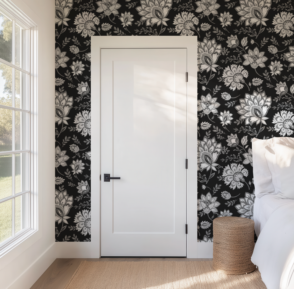 Bohemian Whimsy Floral - Noir Wallpaper