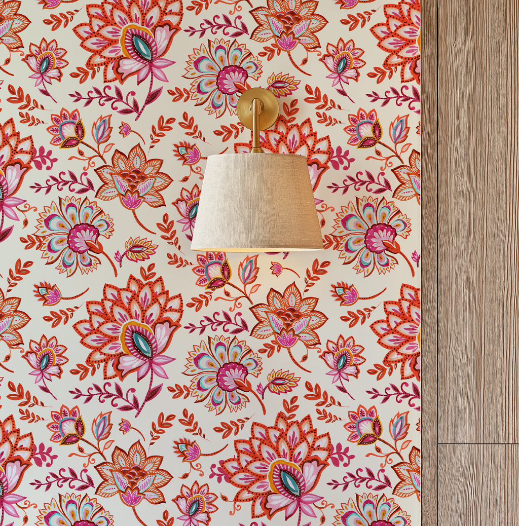 Bohemian Whimsy Floral - Linen Wallpaper