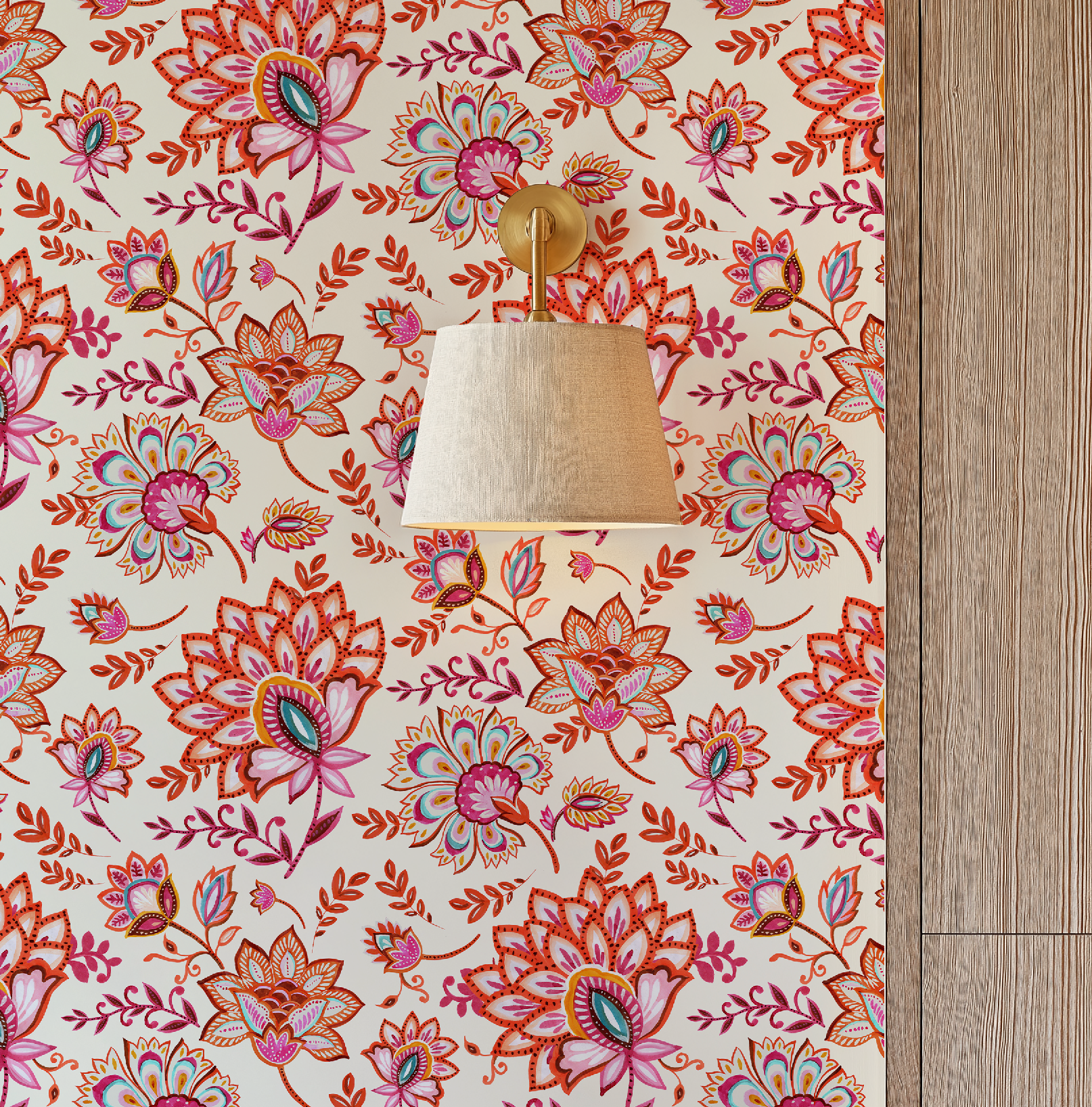 Bohemian Whimsy Floral - Linen Wallpaper