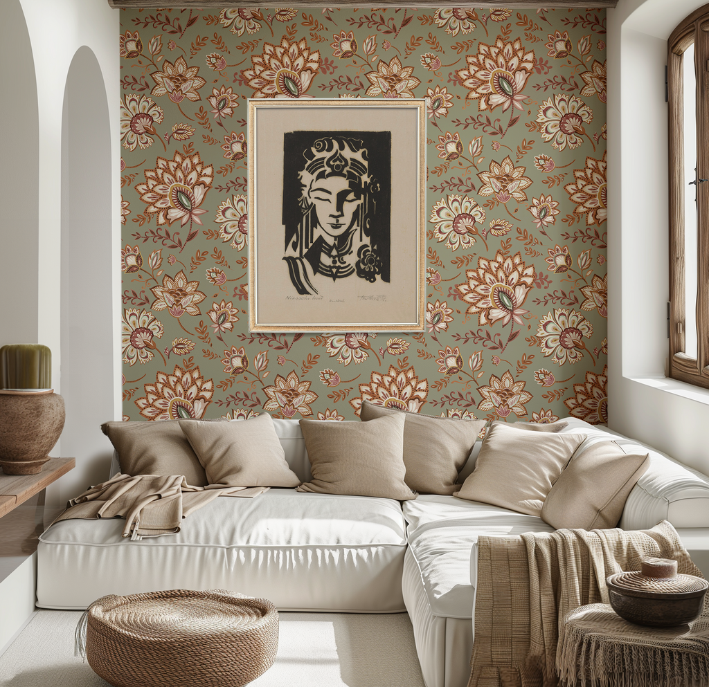 Bohemian Whimsy Floral - Muted Olive Wallpaper - Image 5 by RebelMod