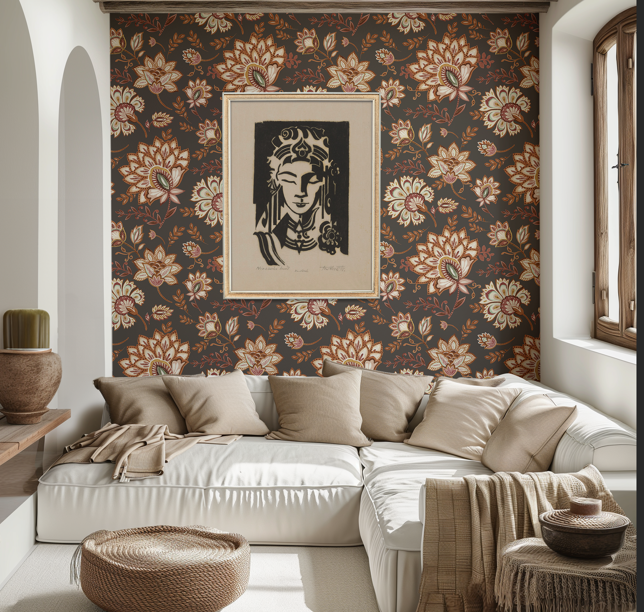 Bohemian Whimsy Floral - Cocoa Wallpaper - Image 4 by RebelMod