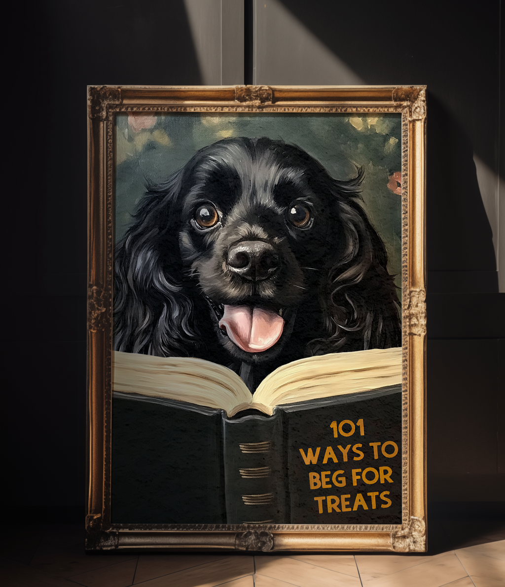 English Cocker Spaniel Dog Reading Book 101 Ways to Beg for Treats - Image 7 by RebelMod