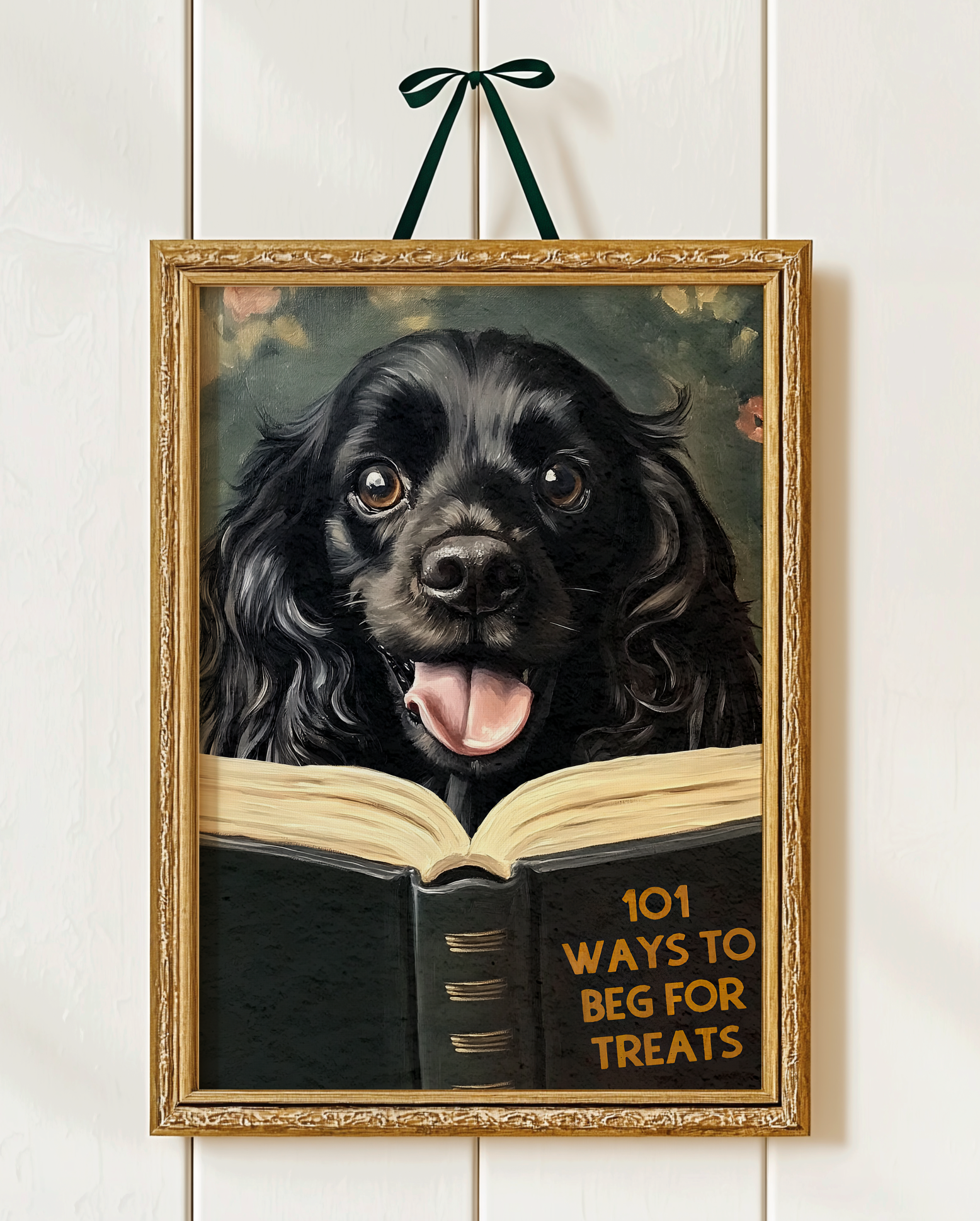 English Cocker Spaniel Dog Reading Book 101 Ways to Beg for Treats by RebelMod