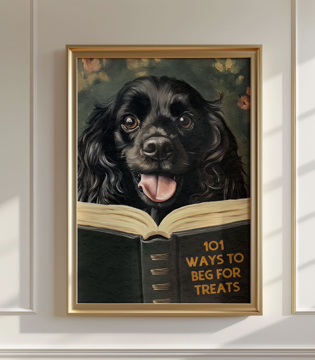 English Cocker Spaniel Dog Reading Book 101 Ways to Beg for Treats - Image 9 by RebelMod
