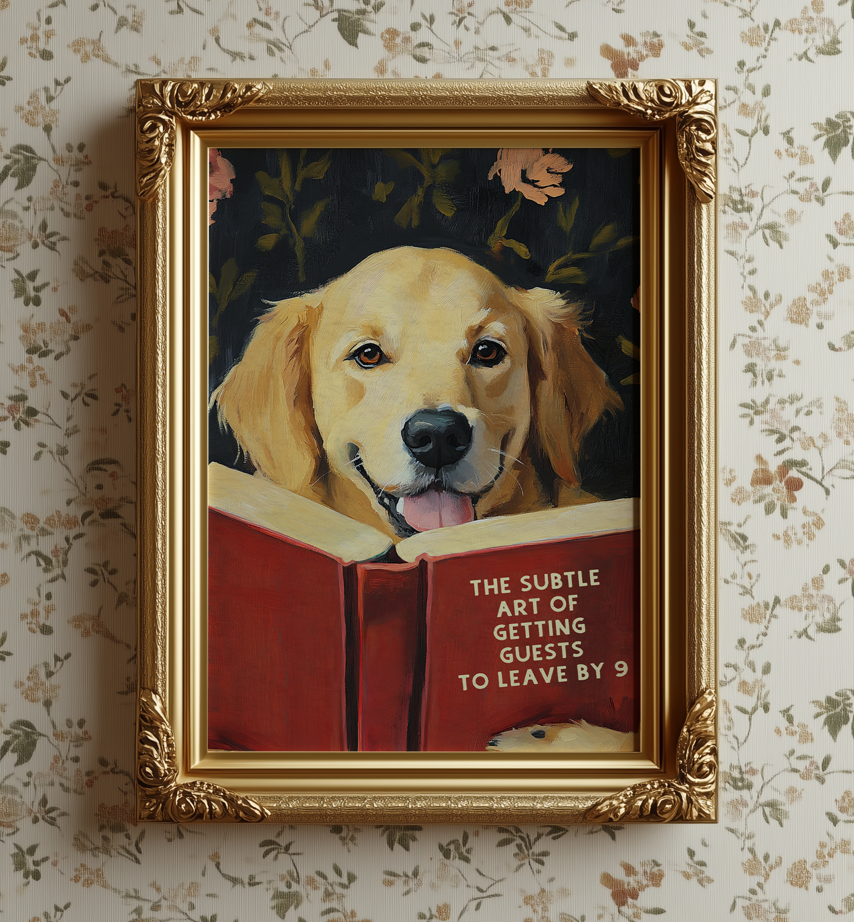 The Subtle Art of Getting Guests To Leave by 9 Reading Golden Retriever Art Print - Image 2 by RebelMod