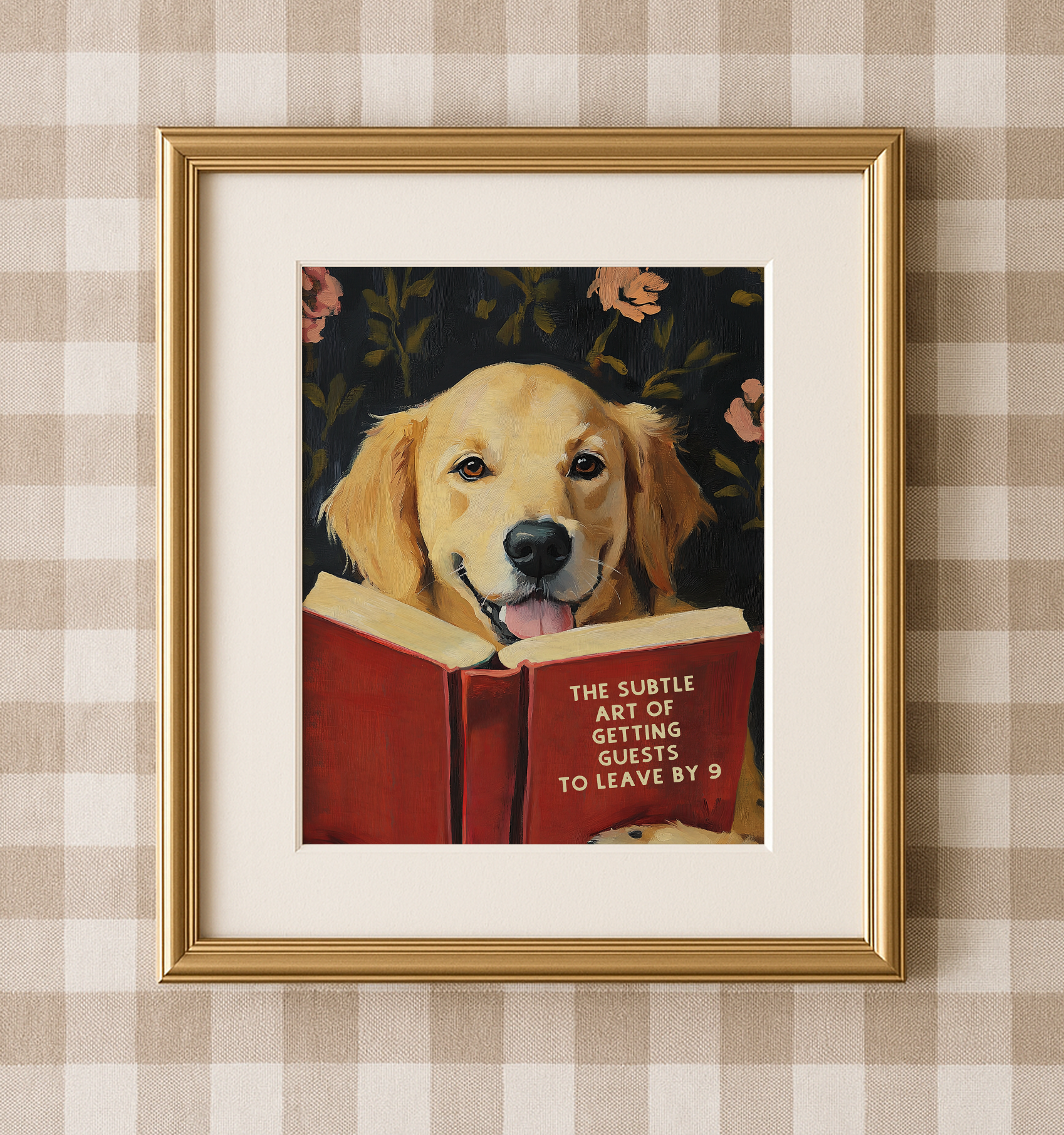 The Subtle Art of Getting Guests To Leave by 9 Reading Golden Retriever Art Print - Image 3 by RebelMod