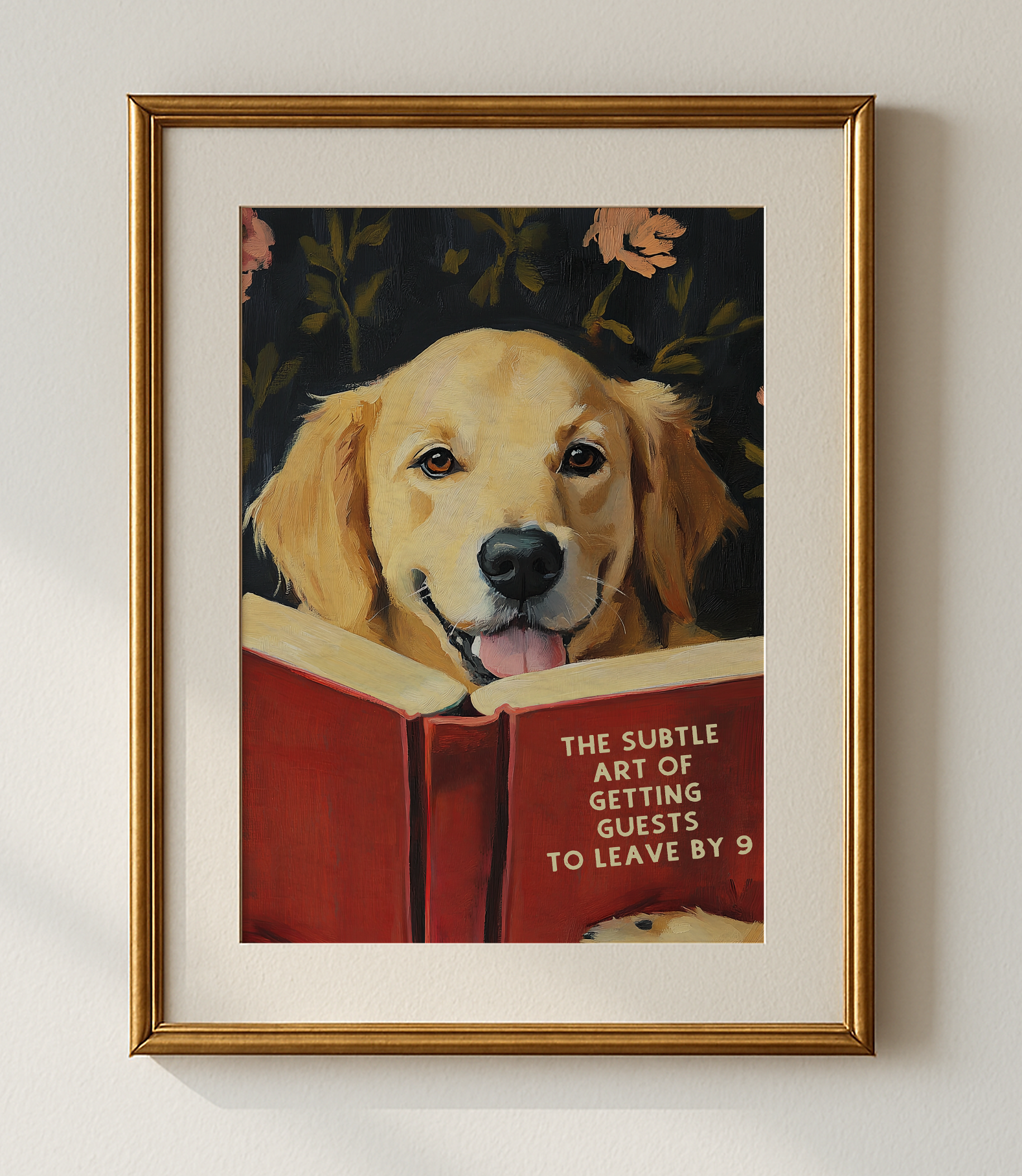 The Subtle Art of Getting Guests To Leave by 9 Reading Golden Retriever Art Print - Image 4 by RebelMod