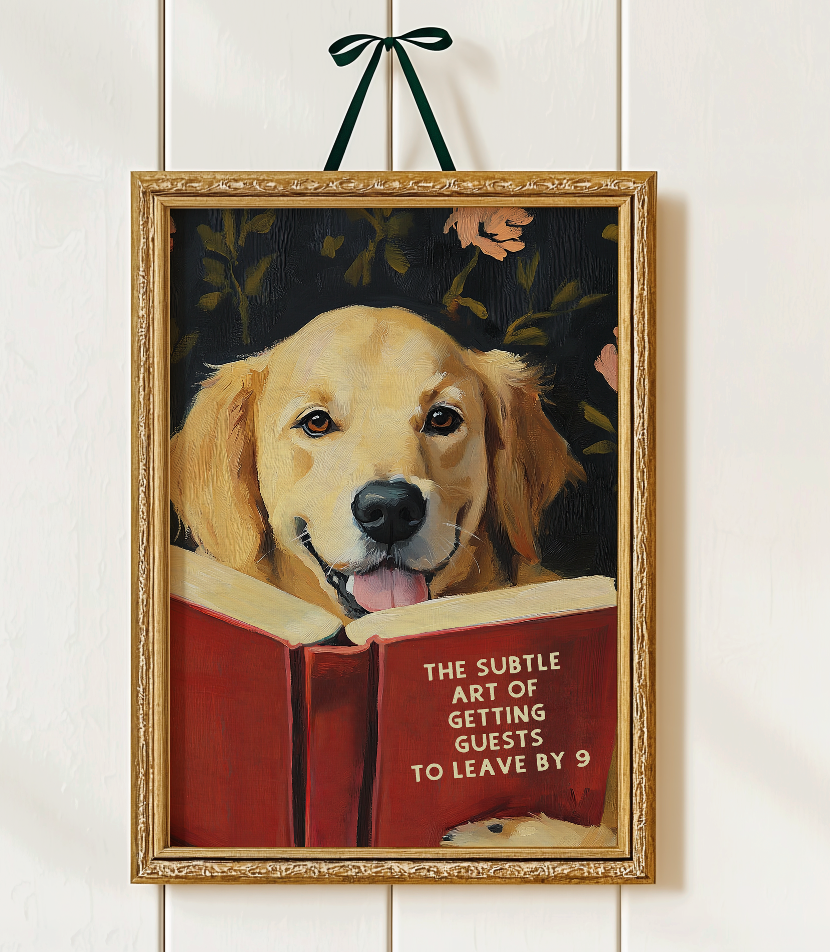 The Subtle Art of Getting Guests To Leave by 9 Reading Golden Retriever Art Print - Image 6 by RebelMod