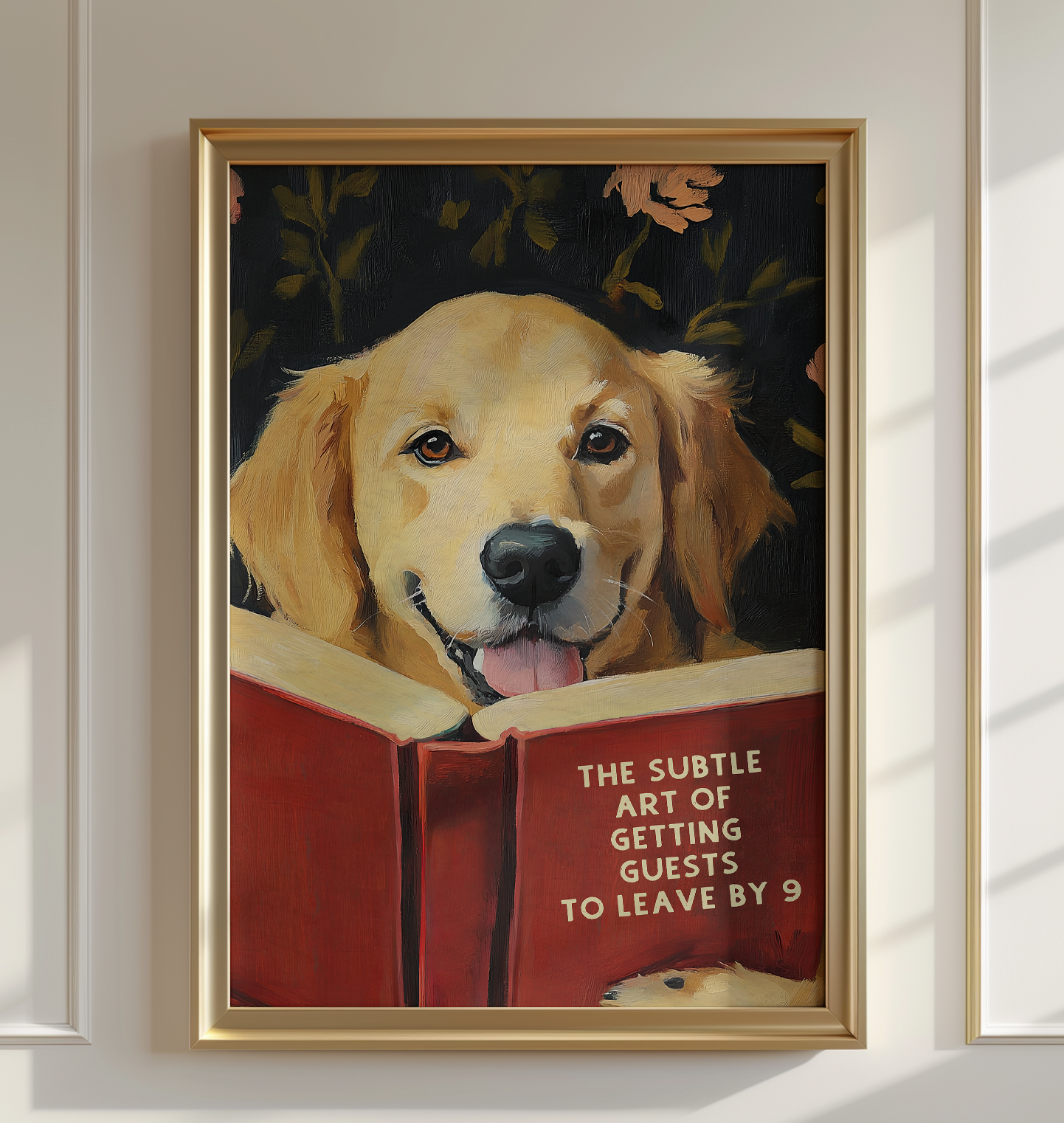 The Subtle Art of Getting Guests To Leave by 9 Reading Golden Retriever Art Print - Image 7 by RebelMod