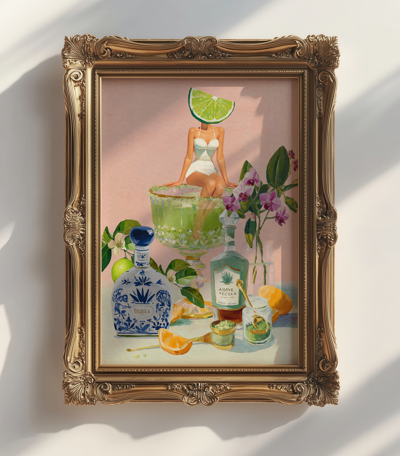 Vibrant Matcha Margarita Bar Wedding Art Print - Modern Cocktail Decor for Speakeasy or Home - Image 2 by RebelMod