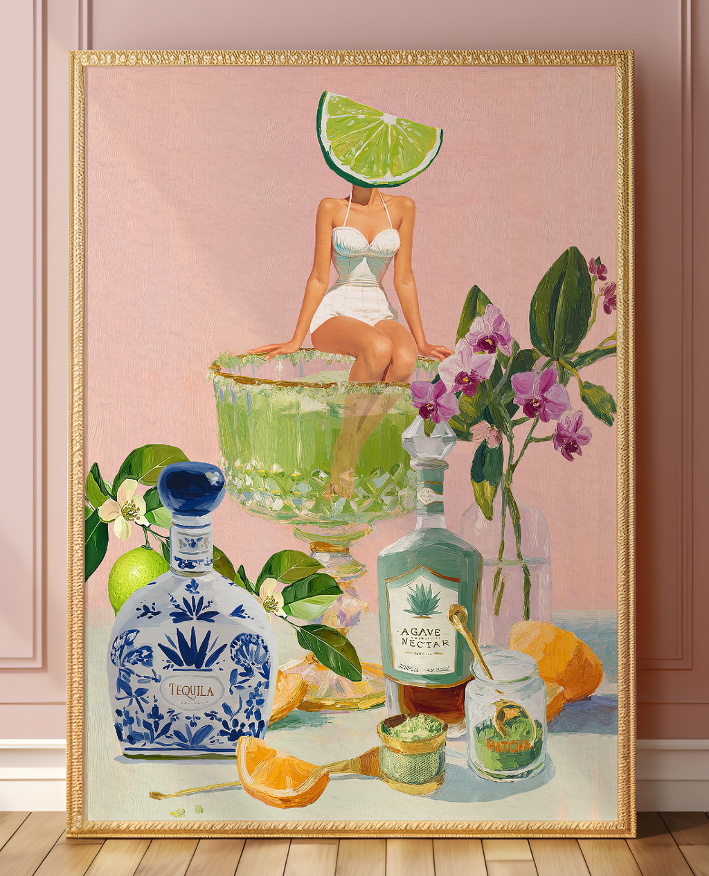 Vibrant Matcha Margarita Bar Wedding Art Print - Modern Cocktail Decor for Speakeasy or Home - Image 3 by RebelMod