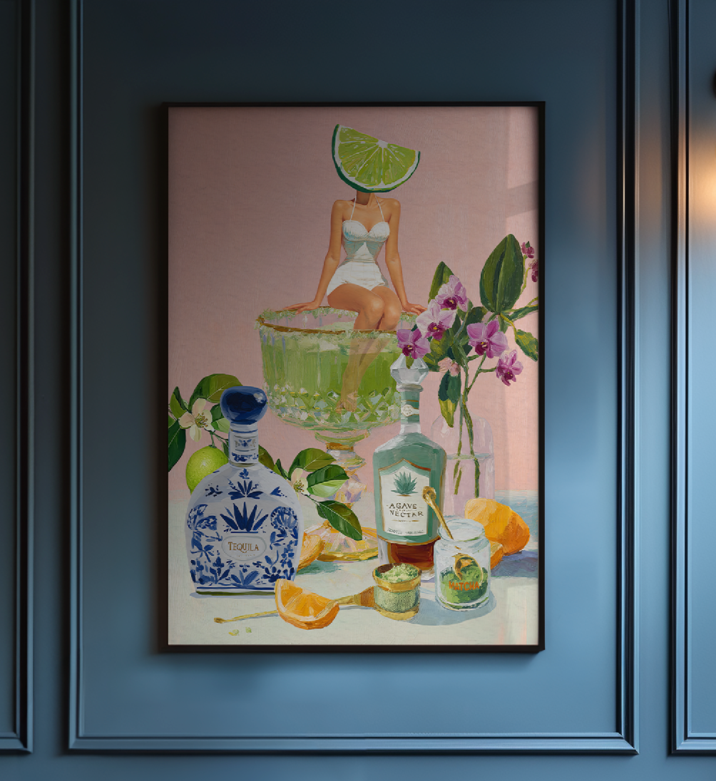 Vibrant Matcha Margarita Bar Wedding Art Print - Modern Cocktail Decor for Speakeasy or Home - Image 4 by RebelMod