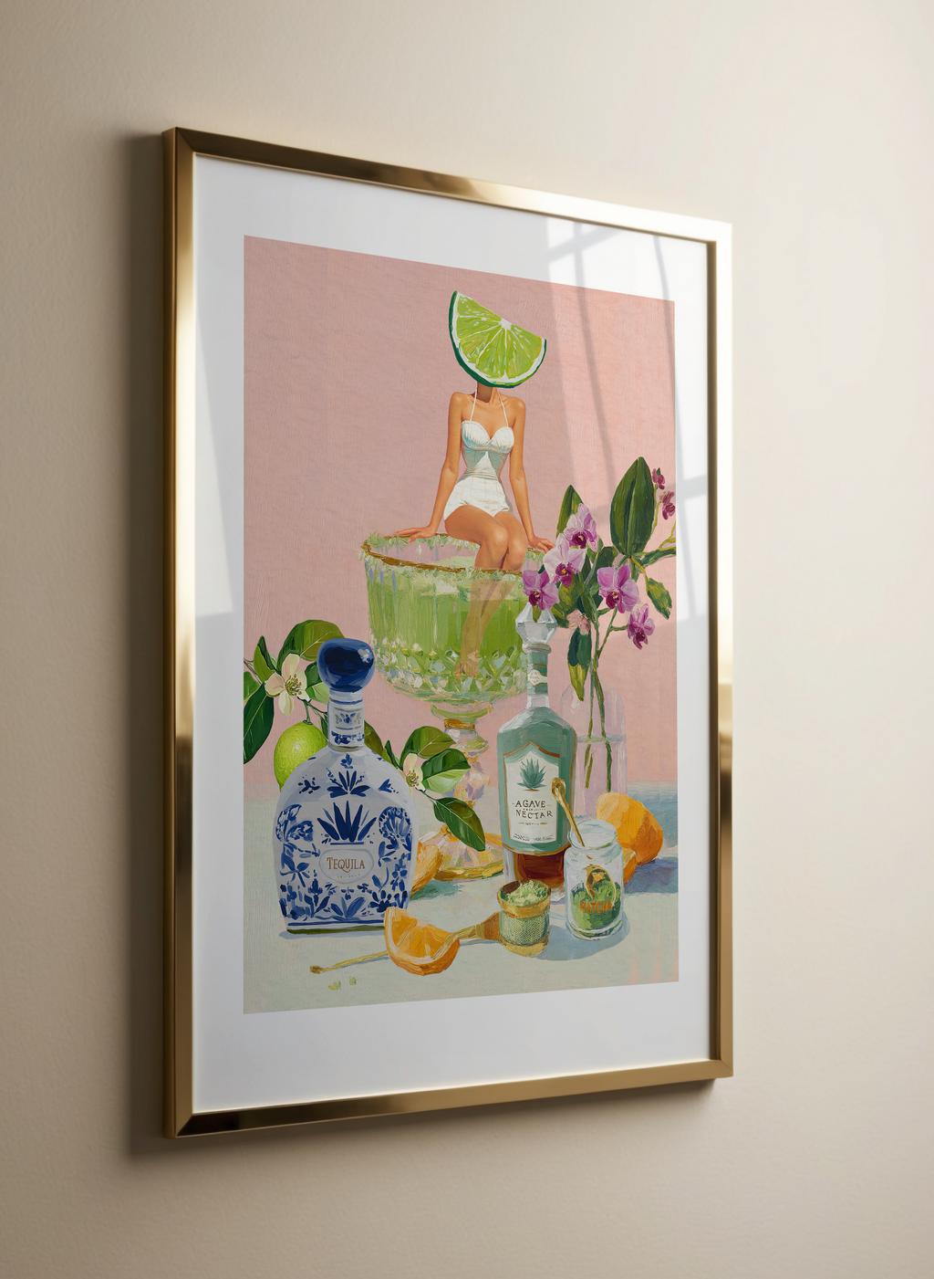 Vibrant Matcha Margarita Bar Wedding Art Print - Modern Cocktail Decor for Speakeasy or Home - Image 7 by RebelMod