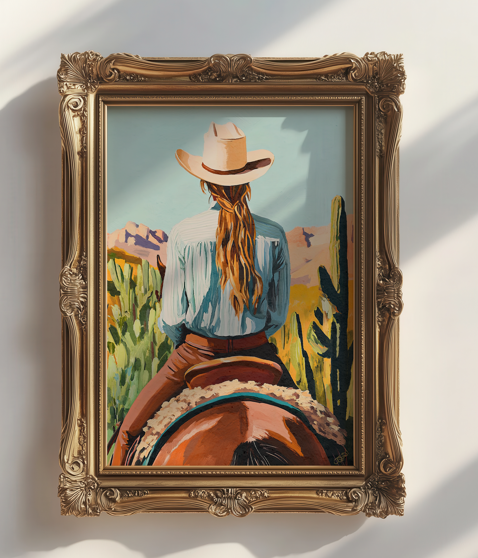 Cowgirl Riding a Horse