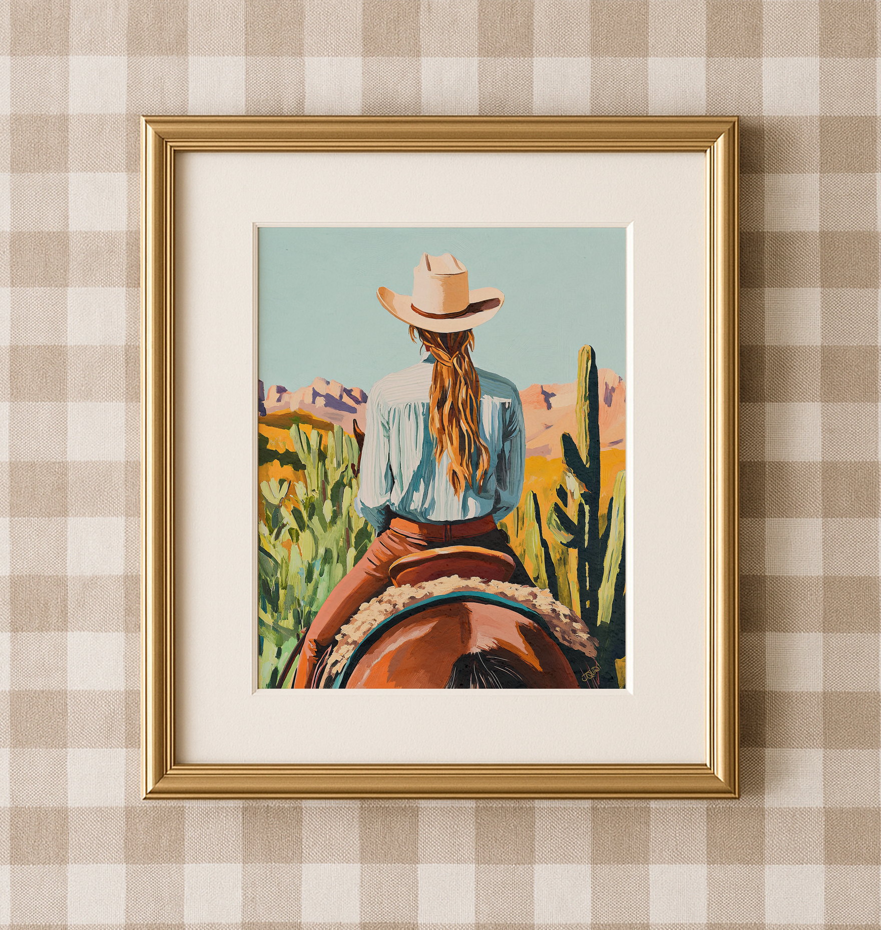 Cowgirl Riding a Horse