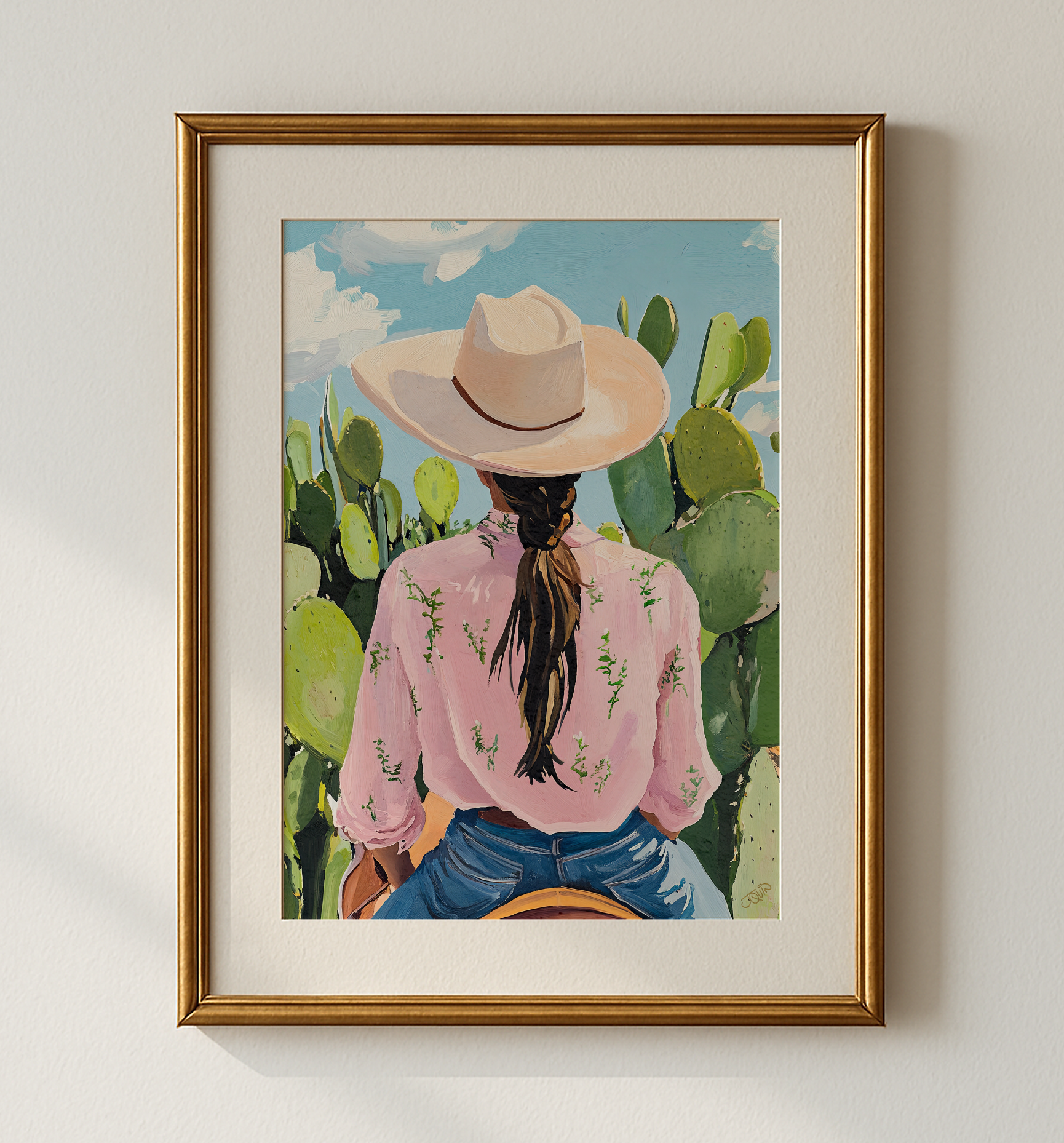 Cowgirl Riding a Horse Wall Art | Western Cowboy Cowgirl Decor | Equestrian Ranch Wall Print | Rustic Western Home Art