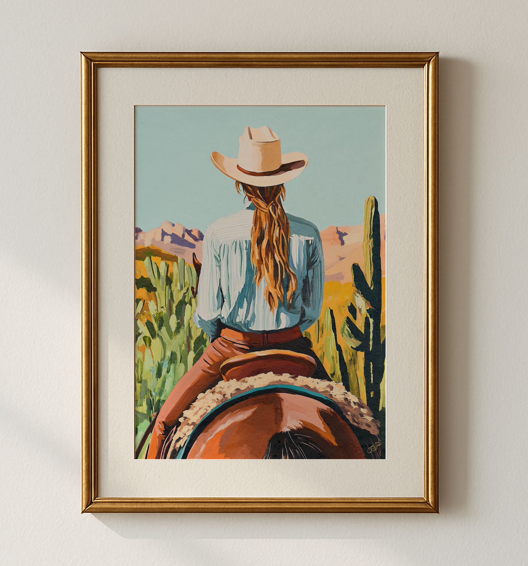 Cowgirl Riding a Horse