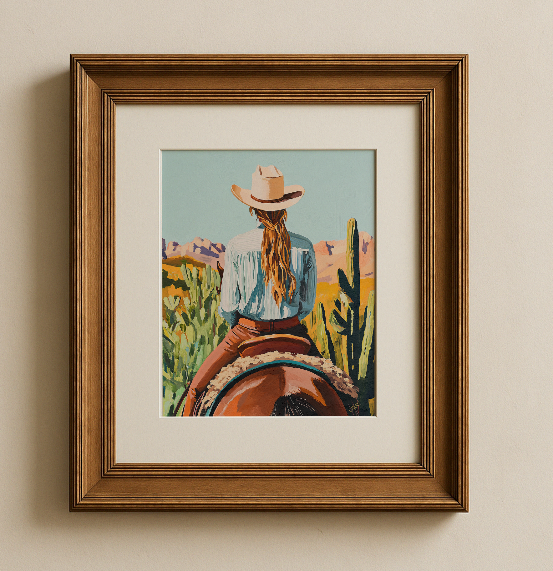 Cowgirl Riding a Horse