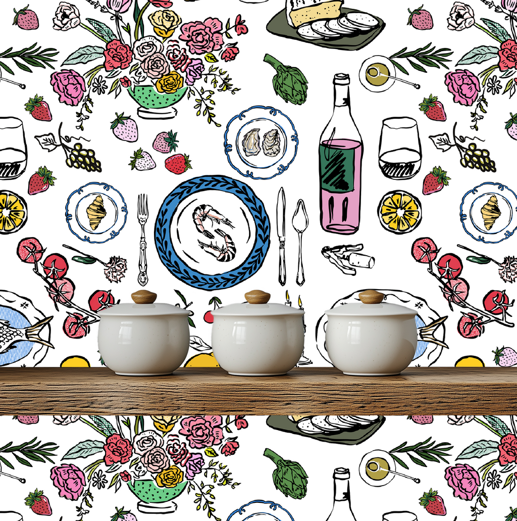 Sunday Dinner Tablescape Wallpaper