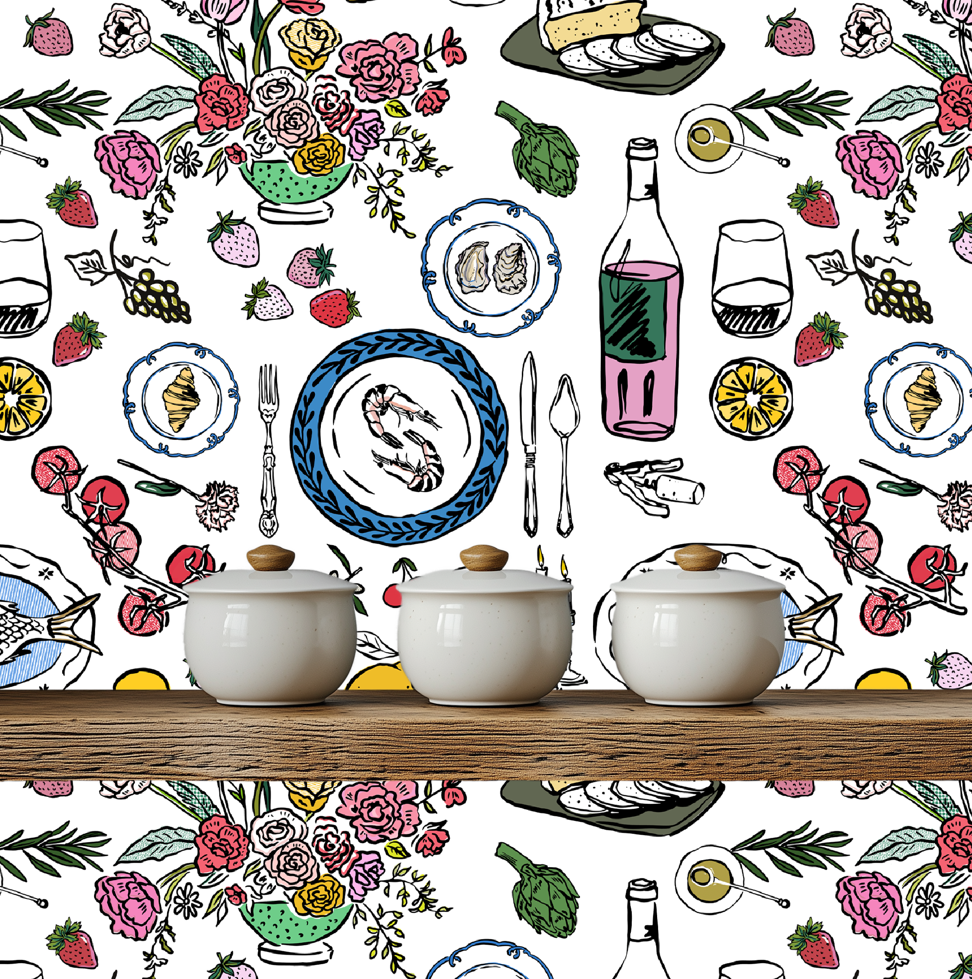 Sunday Dinner Tablescape Wallpaper