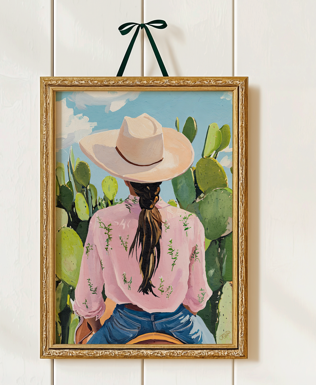 Cowgirl Riding a Horse Wall Art | Western Cowboy Cowgirl Decor | Equestrian Ranch Wall Print | Rustic Western Home Art