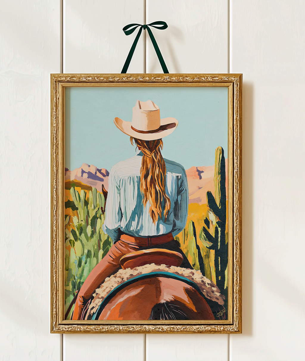Cowgirl Riding a Horse
