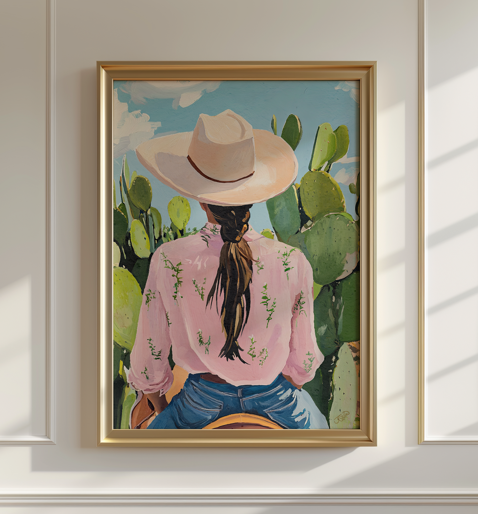 Cowgirl Riding a Horse Wall Art | Western Cowboy Cowgirl Decor | Equestrian Ranch Wall Print | Rustic Western Home Art