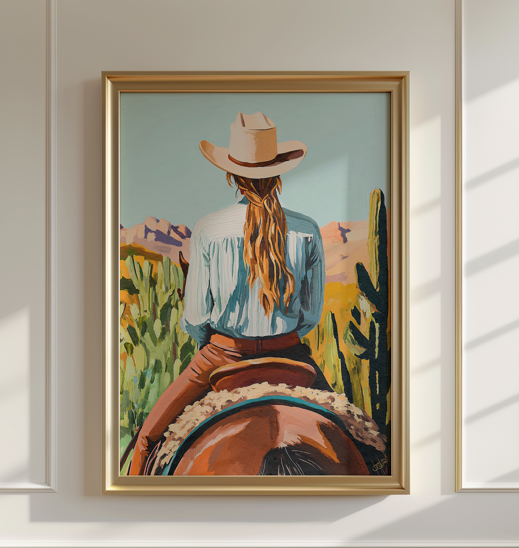 Cowgirl Riding a Horse