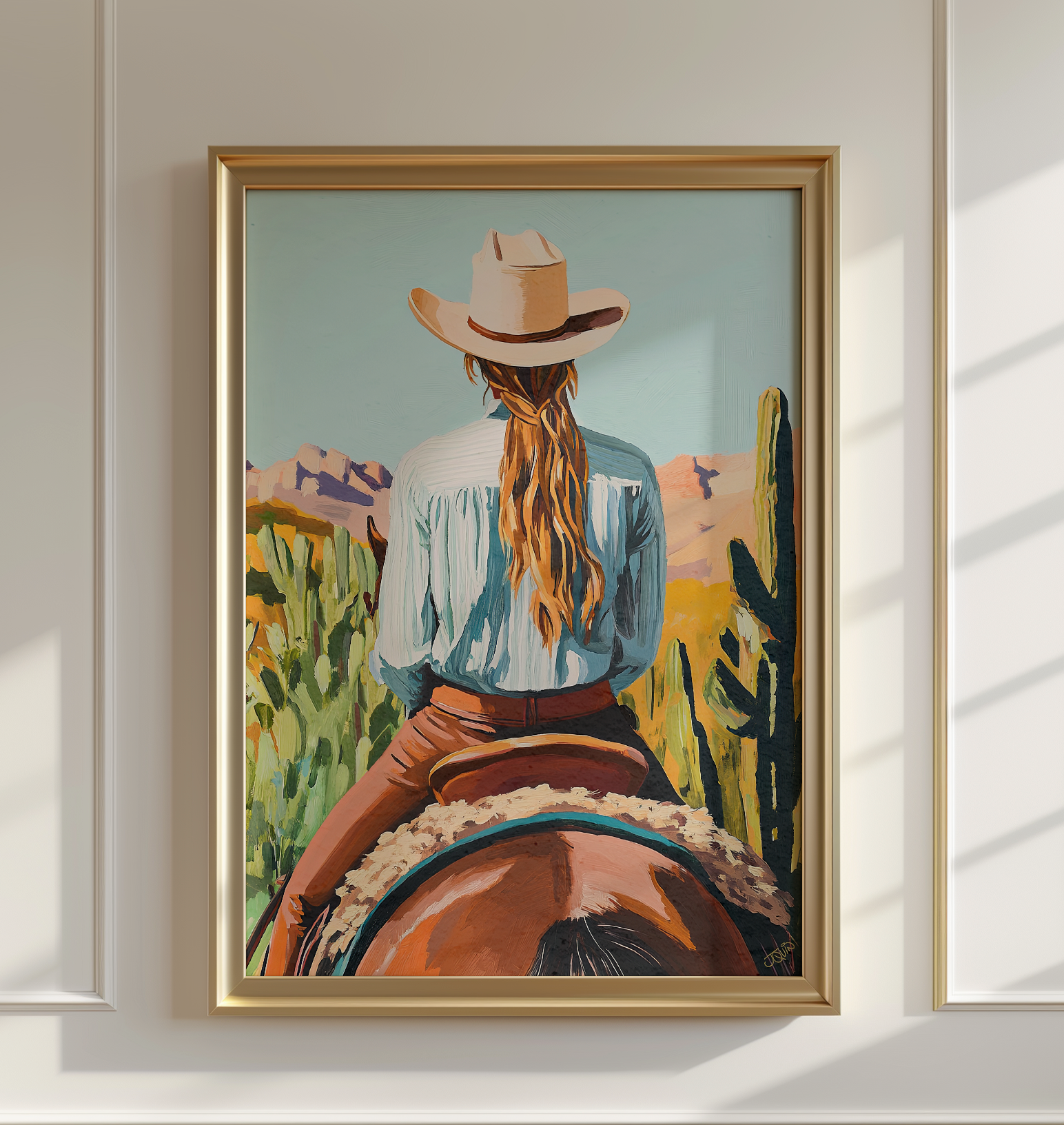 Cowgirl Riding a Horse