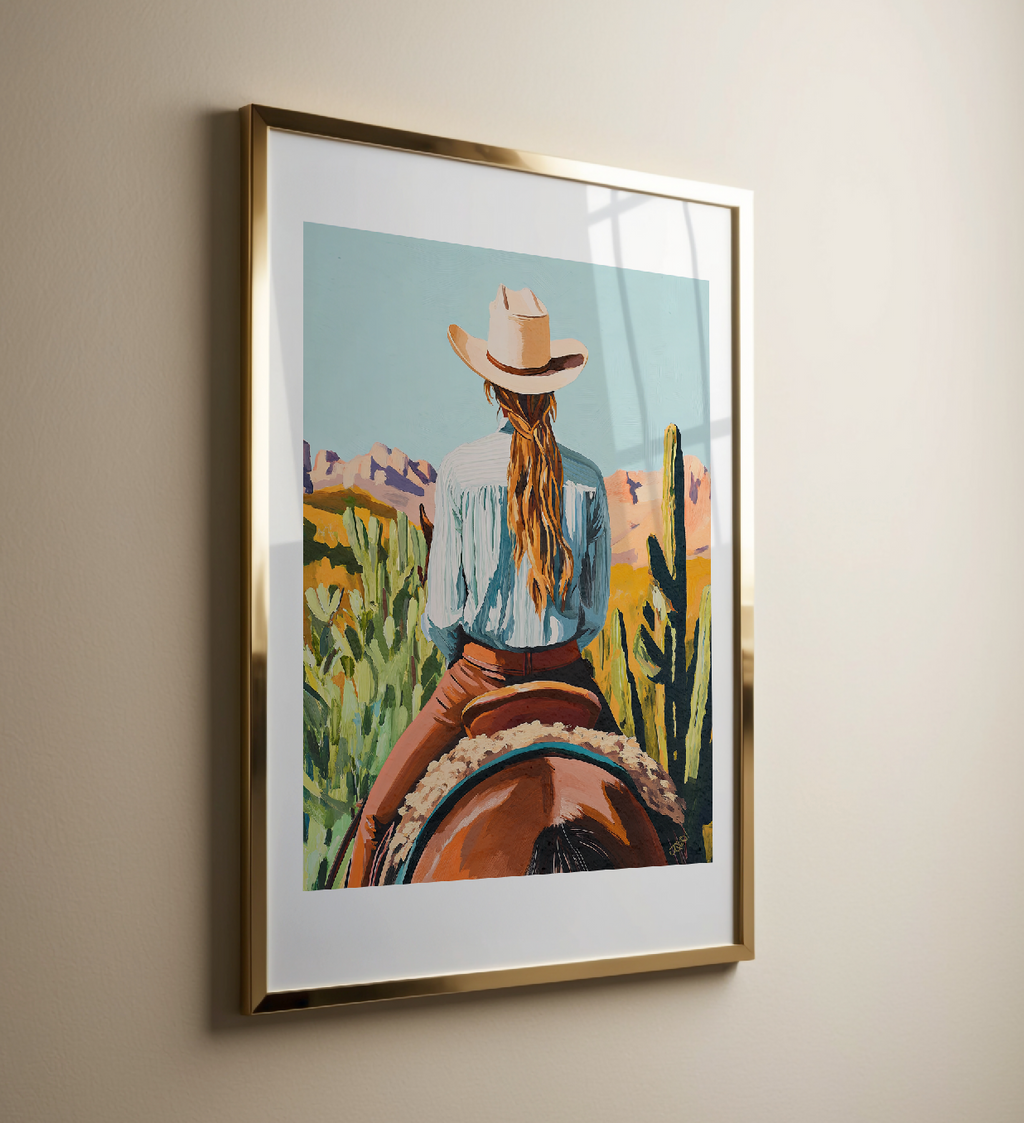Cowgirl Riding a Horse