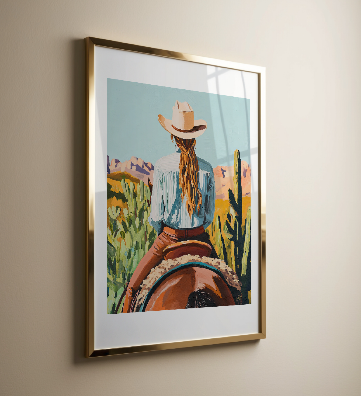 Cowgirl Riding a Horse